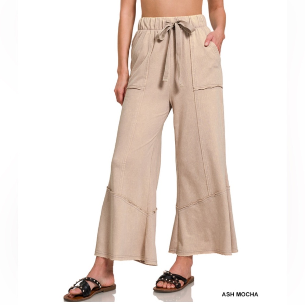 Zenana Outfitters Ash Mocha Wide-Leg Pants